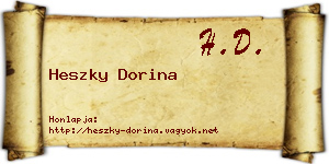 Heszky Dorina névjegykártya